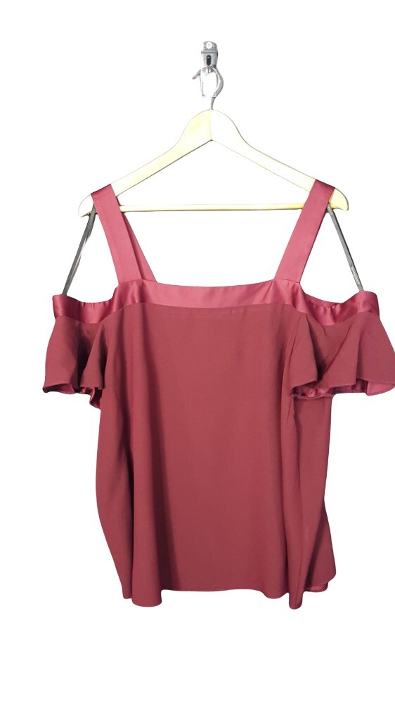 Primark Women Red Cold Shoulder Blouse 